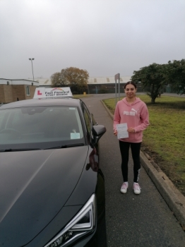 well done isabel on passing your test !st time