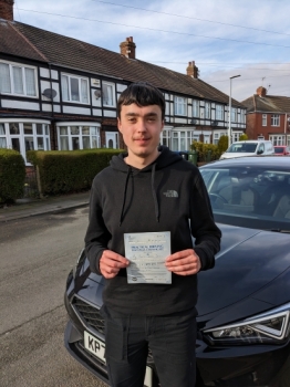 well done alfie on passing your test 2nd attempt