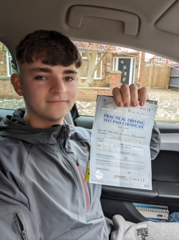 well done frankie on passing your test 1st time